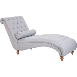 Beliani MURET - Chaise longue-Grijs-Polyester