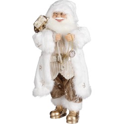 House of Seasons Kerstman Kerstmis Figuur - 31x21x63 cm - Goud