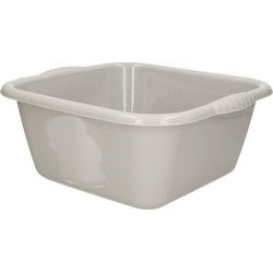 Afwasbak teil - 10 liter - lichtgrijs - kunststof - 36 x 34 x 14,5 cm - Afwasbak