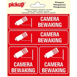 Pictogram 15x15cm 4 op 1 Camerabewaking