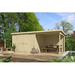 Outdoor Life blokhut Kjeld met overkapping, 550 x 250 cm
