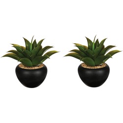 Set van 2x stuks atmosphera Aloe Vera kunstplanten in keramische pot 37 cm - Kunstplanten