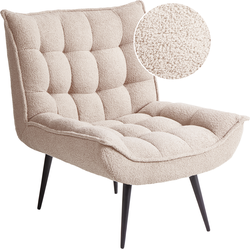 ALVESTA - Fauteuil - Beige - Bouclé