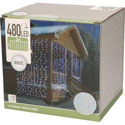 Kerstverlichting lichtgordijn - helder wit - 480 LEDs - 2,25 x 3 m - buiten - Kerstverlichting lichtgordijn