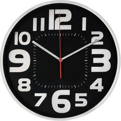 Hama Wandklok Emotion Ø 30 Cm Geluidsarm Zilver/zwart