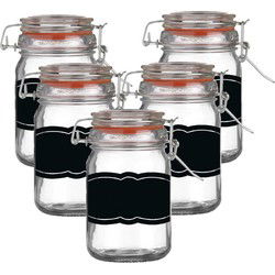 Weckpot/inmaakpot - 10x - 250 ml - glas - met beugelsluiting - incl. etiketten - Weckpotten