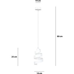Helsingborg witte spiraal metaal hanglamp 1x E27