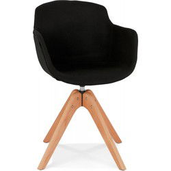 Stoel met armleuningen AMOS 59x54x80 cm Zwart