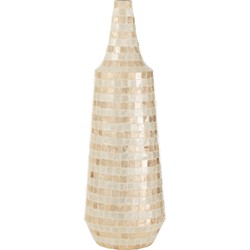 J-line - Vaas Lang Schelpen/bamboe - 23.5x23.5x70cm