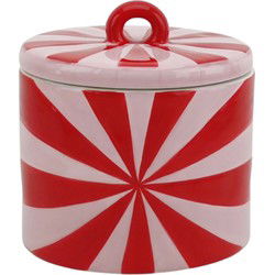 Deco Jar - Swirl  - Dolomite - Red/Pink - 11x11x11,5cm