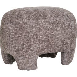 Poef Bruin Stof - Zithoogte 38cm - 53x41x38cm - Nazare