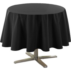 Eettafel tafelkleed rond - zwart - polyester - Dia 180 cm - Tafellakens