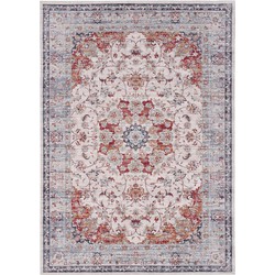 Vercai Rugs Fenix Collectie - Laagpolig Vloerkleed - Modern Tapijt met Vintage Ontwerp - Chenille - Rood - 80x150 cm