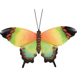 Tuindecoratie vlinder van metaal groen 48 cm - Tuinbeelden