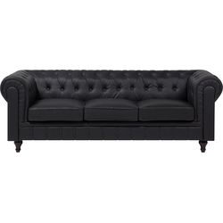 CHESTERFIELD  L - Chesterfield bank - Zwart - Kunstleer