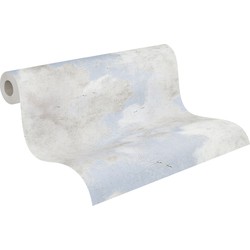 A.S. Création behang wolken wit, grijs en lichtblauw - 53 cm x 10,05 m - AS-376493