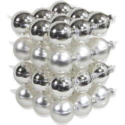 Othmar Decorations kerstballen - 36x st - zilver - D6 cm - glas - Kerstbal