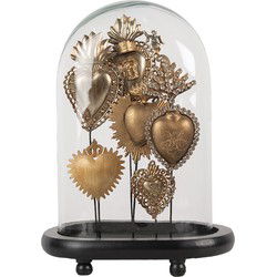 Clayre & Eef Stolp Goudkleurig Glas Harten