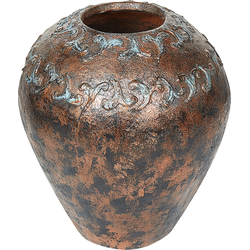 NIDA - Decoratieve vaas - Koper/Turquoise - Terracotta