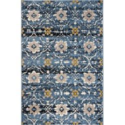 Safavieh Southwestern Bohemian Indoor Woven Area Rug, Amsterdam Collection, AMS113, in Blue & Crème, 122 X 183 cm