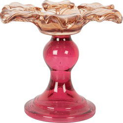 Clayre & Eef Waxinelichthouder Oranje Glas