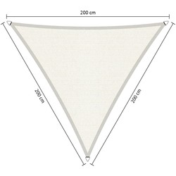 Compleet pakket: Shadow Comfort driehoek 2x2x2m Arctic White met RVS Bevestigingsset en Buitendoekreiniger