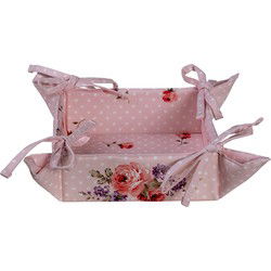 Clayre & Eef Broodmand  35x35x8 cm Roze Paars Katoen Rozen