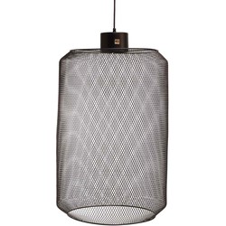 PTMD Mesh Ronde Hanglamp - H70 x Ø48 cm - Ijzer - Zwart