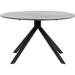 Eettafel Rond 130cm - Zwart Mangohout - Tafel Batti