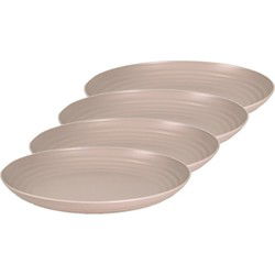 8x stuks rond kunststof borden mokka bruin 25 cm - Dinerborden