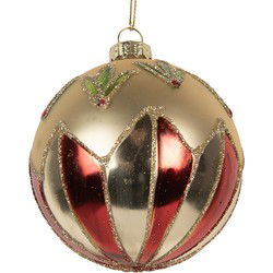 Clayre & Eef Kerstbal Ø 8x8 cm Goudkleurig Glas