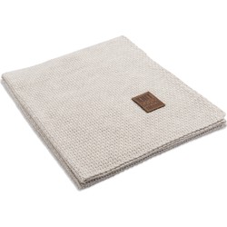 Knit Factory Jesse Gebreid Plaid - Woondeken - Kleed - Beige - 160x130 cm