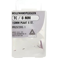 Hollewandplug tc/8mm 5st