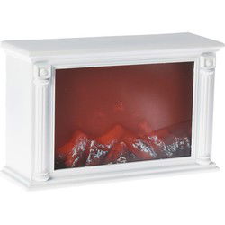 Sfeerhaard/ openhaard - wit - LED verlichting - 33 x 10,5 x 21 cm - Sfeerhaarden