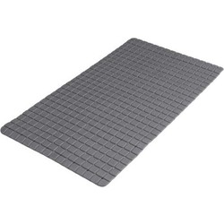 Urban Living Badkamer/douche anti slip mat - rubber - voor op de vloer - antraciet - 39 x 69 cm - Badmatjes