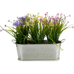 Arte r plantenpot/bloempot teil- zink - zilver - L32,8 x D11 x H11 cm - Plantenpotten