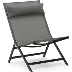 Kave Home - Canutells opvouwbare aluminium stoel met donkergrijze afwerking