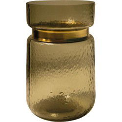PTMD Quilio Vaas - 12 x 12 x 20 cm  - Glas - Bruin