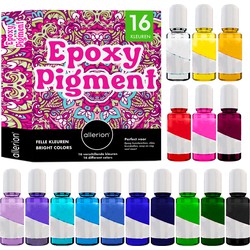 Allerion Epoxy Pigment Set - Knutselset - 16 verschillende kleurstoffen - Epoxy Resin Set