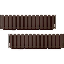 Prosperplast Plantenbak - 2x - kunststof - bruin - 58 x 18 x 16 cm - Plantenpotten