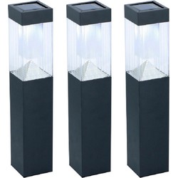 Grundig Prikspot - 3 stuks - zwart - solar - tuinverlichting- 34 cm - Prikspotjes