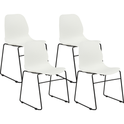 PANORA - Eetkamerstoel set van 4 - Wit - Plastic