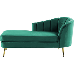 ALLIER - Chaise longue - Smaragdgroen - Rechterzijde - Fluweel