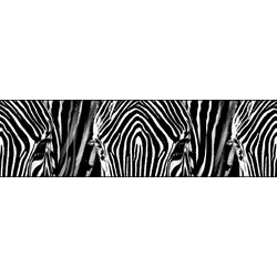 Sanders & Sanders zelfklevende behangrand zebra's zwart wit - 14 x 500 cm - 600060