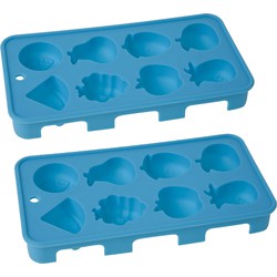 Set van 2x stuks ijsblokjes/ijsklontjes fruitvorm voor 8 blokjes - IJsblokjesvormen