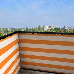 Balkonafscheiding gestreept oranje (100x100cm Dubbelzijdig)