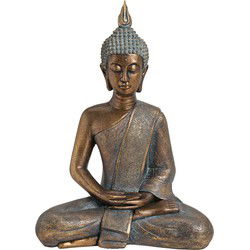 Buddha in goud van poly, B31 x D17 x H43 cm