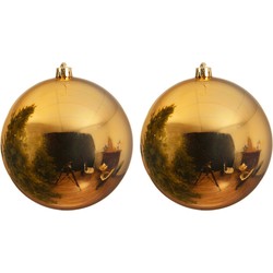 2x Grote raam/deur/kerstboom decoratie gouden kerstballen 25 cm glans - Kerstbal