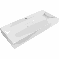 QUENKO - Wastafel - Wit - 100 x 46 cm - Mineraalgietwerk