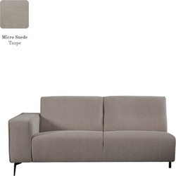 LABEL51 Bank Nero - Taupe - Micro Suede - 2,5-Zits Arm Links Voorstaand
